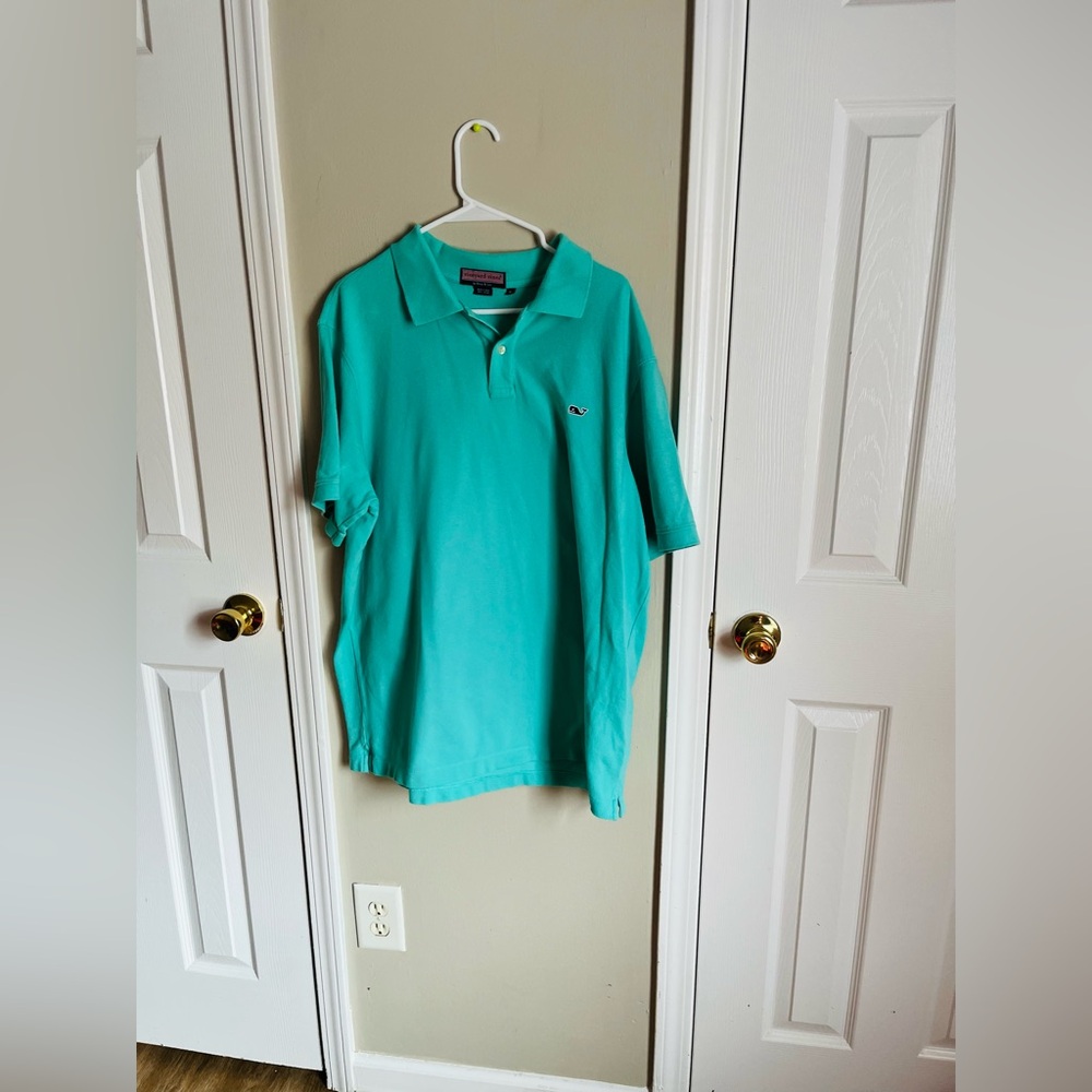 Vineyard Vines Turquoise Polo Style Shirt Size XL